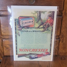 1928 Winchester Model 58 Rifle Staynless Ammo Original Color Print Ad