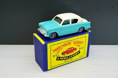 Matchbox Lesney No 43 Hillman Minx Türkis GPW VNM bis M plus OVP
