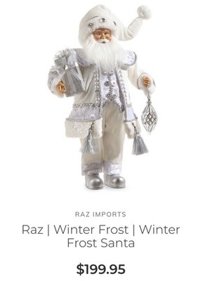 RAZ Imports Winter Frost Weihnachtsmann, 18 Zoll