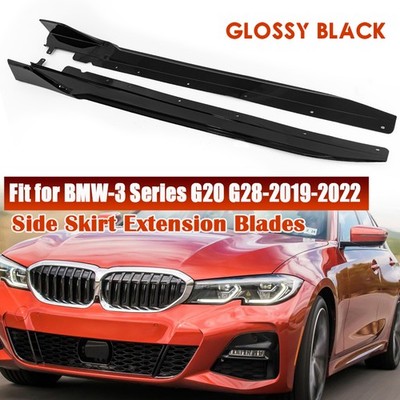 For BMW 3-Series G20 320i 330i M340i 2019-2021 M Sport Gloss Black Side Skirts-