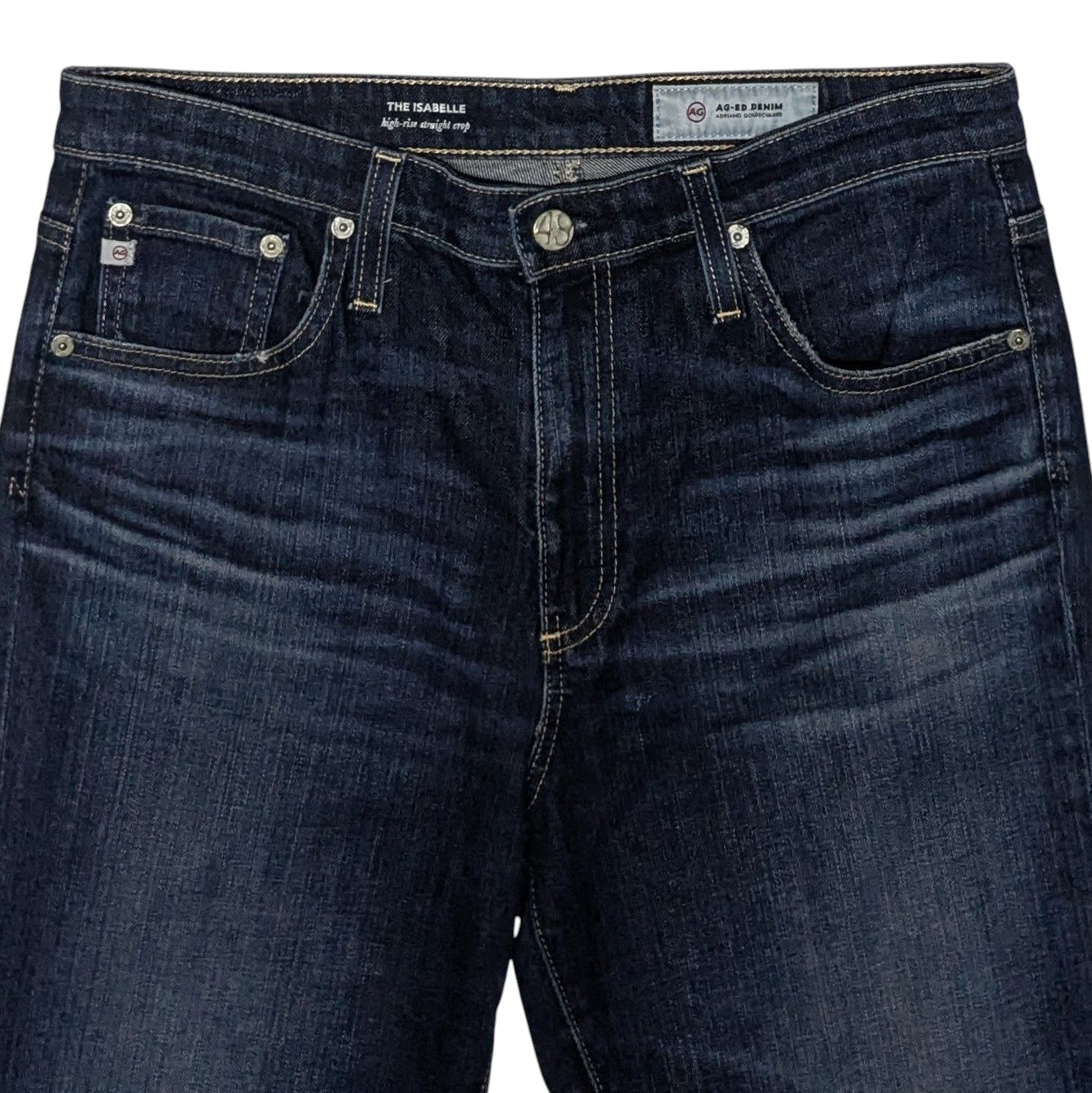 AG Adriano Goldschmied Jeans The Isabelle 29 High Rise Straight Leg Crop Denim
