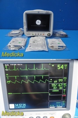 GE Dash 4000 Monitor (T/CO,SpO2,ECG,NBP,Print) W/ NEW Leads & Batteries ~ 38678