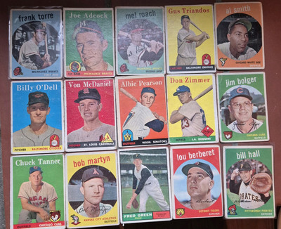 Viele Topps Karten 1958/1959