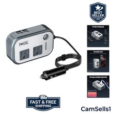 Multi-Protection 200W Car Power Inverter with 4 USB Outlets for Vehicle Charging