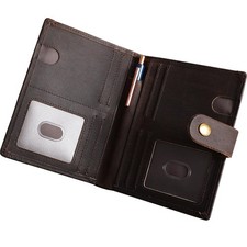 Full Grain Leather Passport Wallet, RFID Blocking Travel Organizer with Notebook