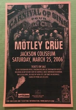 MOTLEY CRUE Vintage 2006 PROMO Concert Gig TOUR Poster of Carnival CD 11x17 MINT