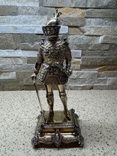 Antique German STERLING SILVER Knight Statue Figurine 17 Troy Ounces