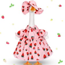 Spring Porch Goose Outfit for 23''h Cement Statue Goose Skirt Costume for Sum...