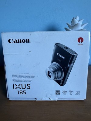 Canon IXUS 185 Digital Compact Camera 8x Zoom Lens Black w/ Charger & SD WORKS!