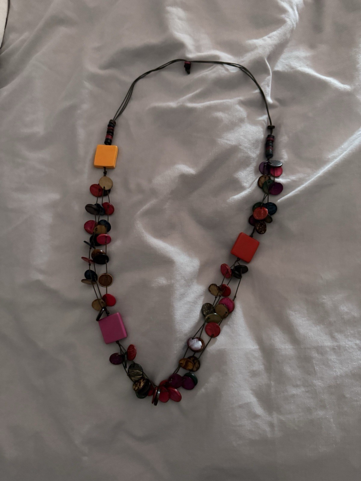 Vibrant Multicolor Long Beaded Statement Necklace  