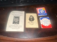 Vintage John F. Kennedy JFK Memorial Lot - 1963 Prayer Card, Stamp Booklet, Matc