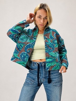 Free People Opal Swing Jacquard Paisley br Print Jacket Size XS NWOT