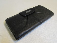 Coach Slim Zip Wallet Black Female Adult