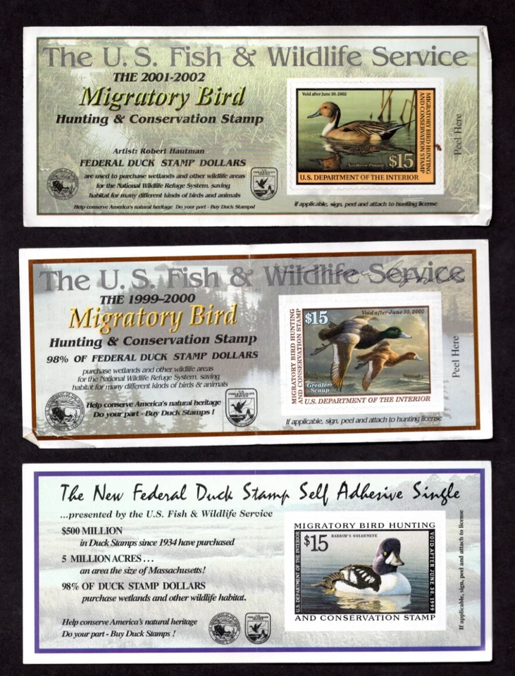 COLECCIÓN DE 16 SELLOS FEDERALES DE CAZA DE PATOS 1999-2017 CARA DE $15 A $25 de Estados Unidos Foto 2 de 4