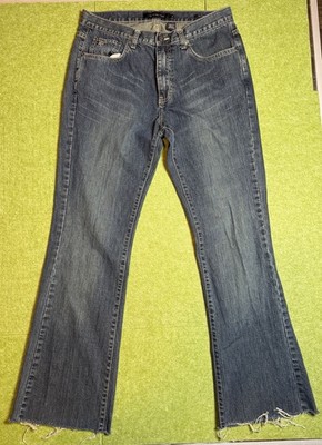 Calvin Klein Jeans Men s 32x31 Bootcut Blue Denim Raw Hem Made in Mauritius