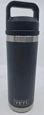 Yeti Rambler 18 OZ Bottle Gray Chug Cap With Propeller Aircraft Pilot Logo