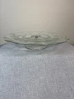 Vintage Anchor Hocking Savannah 12" Clear Glass Pedestal Cake Stand Floral