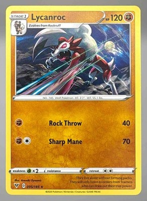 2020 Pokemon Sword & Shield Vivid Voltage Lycanroc #095/185