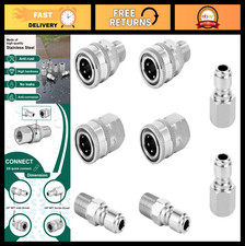 3/8 Inch Quick Connect Fittings Set - Stainless Steel Pressure Washer Adapters,