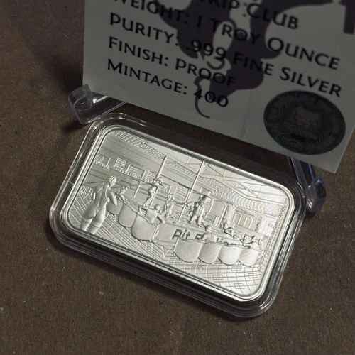RARE Pit Bullion (Strip club) 1oz Silver Bar - With COA Limited Mintage /400