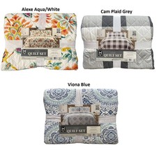 Member's Mark Reversible Printed Patterned Microfiber Quilt Set, 3pc