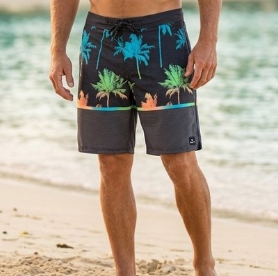 Rip Curl Mirage Palm Tree Board Shorts Mens Tropical Y2K Surfer Skater Trunks 34