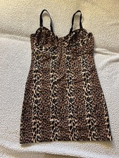 Body Slimmers, Nancy Ganz -- y2k cheetah print mini slip dress