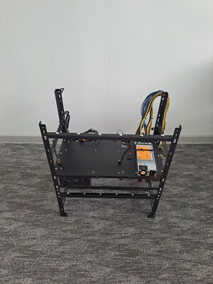 Open-Mining-Rig-Rahmen für 12 GPU mit HP- und Gigabyte-Netzteilen