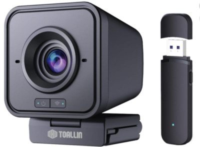 TOALLIN Wireless Webcam für PC, 1080P Full HD, integriertes kabelloses Noise-Cancelling