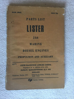 Lister JA6 Parts List - No.1586PL Marine Diesel Engine 1971 | eBay UK