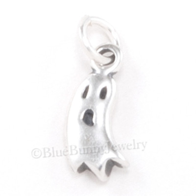Halloween Spooky Ghost 3D 925 Solid Sterling Silver Charm MADE IN USA