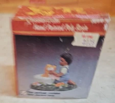 1994 Artmark Collection Hand Painted Resin; Black Boy Bathing Dog; 82772