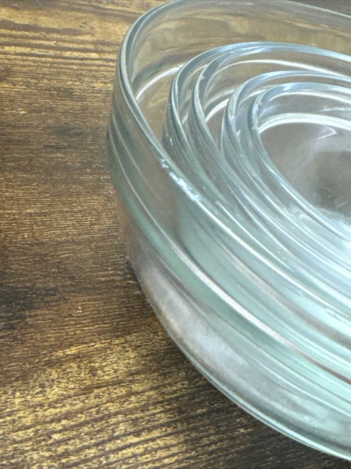 Vintage Duralex Glass Set of 6 Clear Nesting Mixing Bowls FRANCE 2.25" to 5.5"