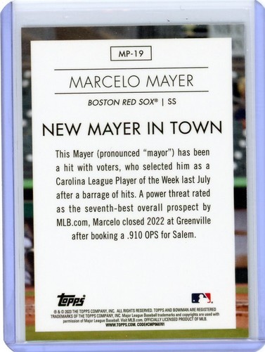 MARCELO MAYER - Red Sox - 2023 Bowman Presents Modern Prospects Refractor #MP-19 - Picture 2 of 2