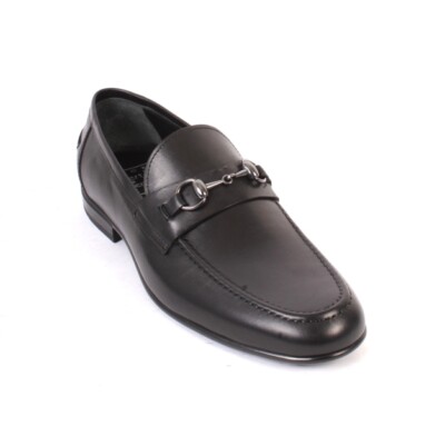 ROBERTO SERPENTINI 55020 Black Leather Loafers Classic Shoes 44 / US 11