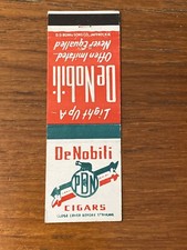 Vintage DeNobili Dark-Filled Tobacco Cigars Matchbook Cover Ad a0227