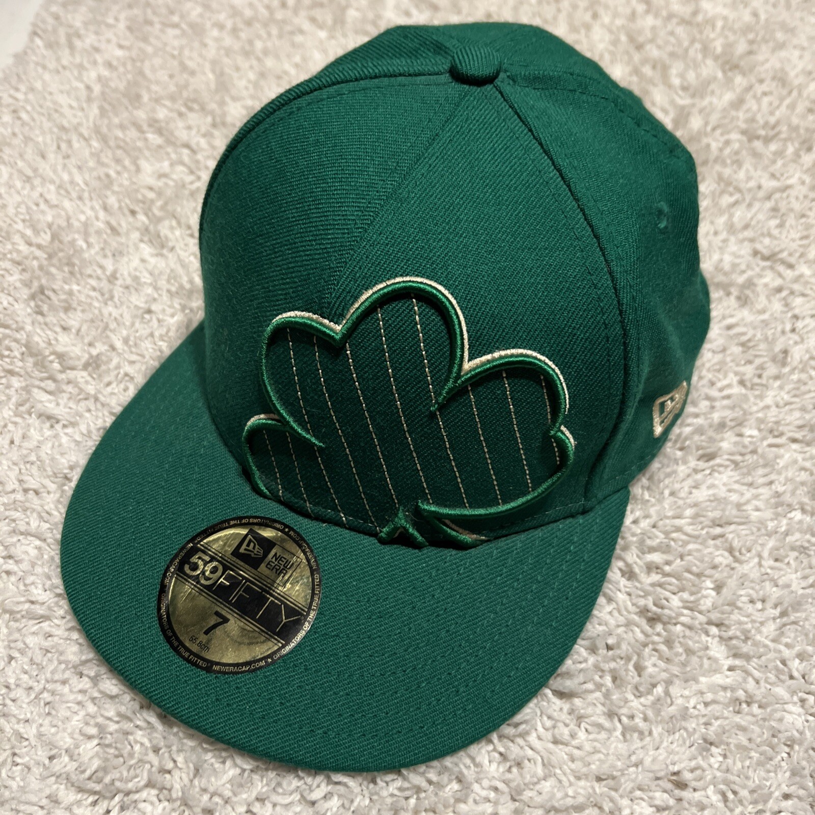 New Era 59FIFTY Boston Celtics Shamrock Cap Hat Fitted Size 7 NBA 100% Wool NWOT