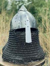 Medieval Viking Chainmail Helmet Knight Armor Helmet With Aventail Halloween