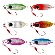 6 Pack Slow Drop Micro Cast Metal Jig Shore Casting Jigging Spoon Saltwater