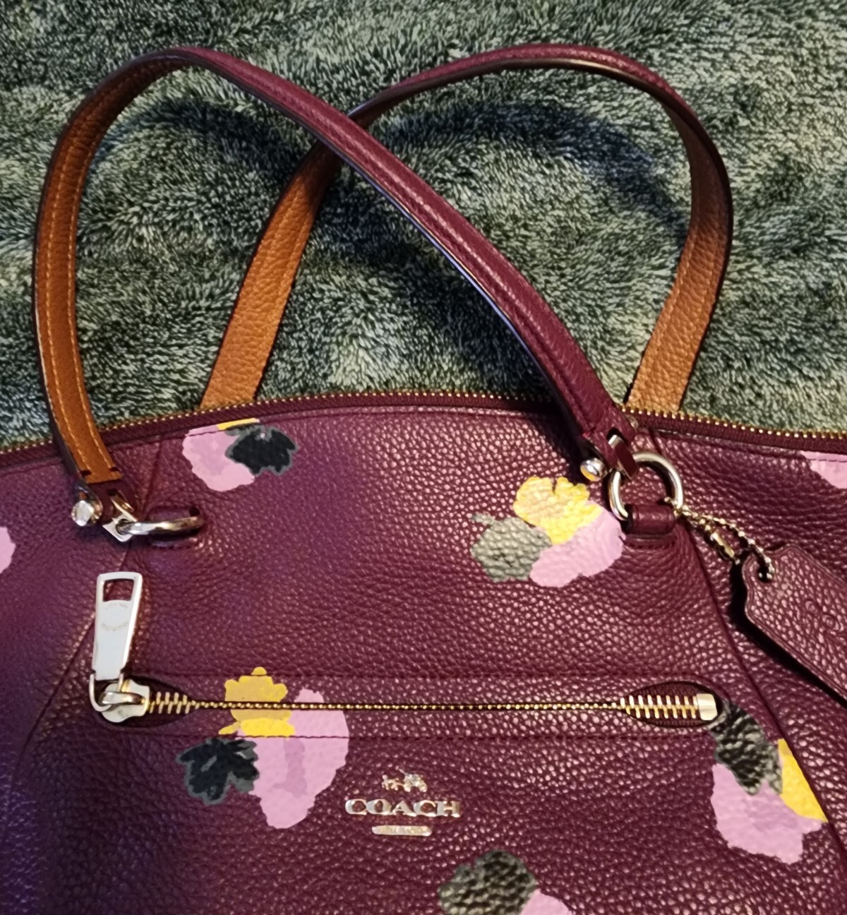 Coach Pebble Leather Purple Purse & Coin Purse Gem