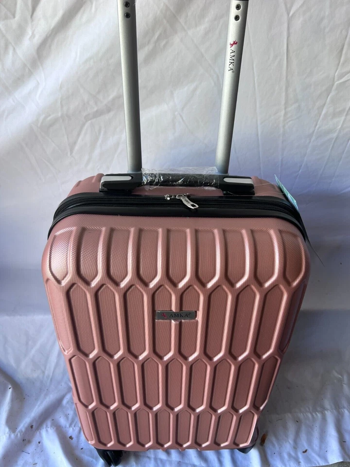 New AMKA Honeycomb 22" Carry-On Expandable Spinner Suitcase Pink Hardcase - Image 4 of 4
