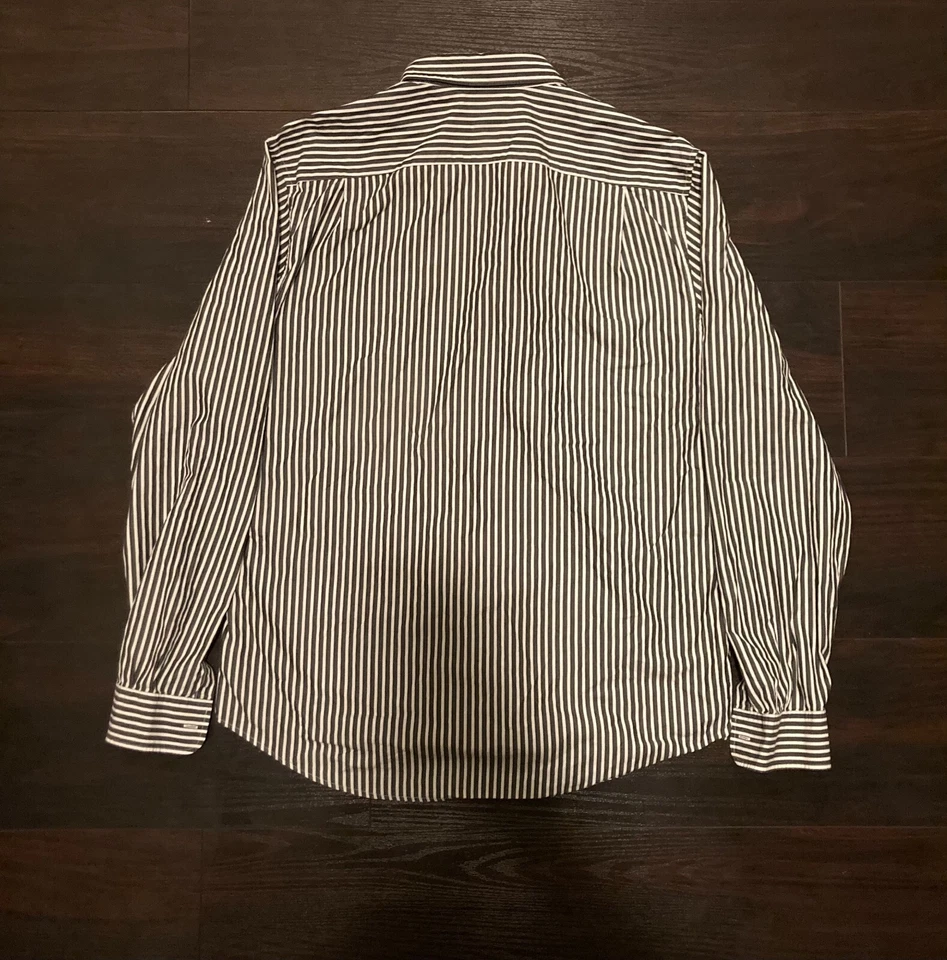 Camisa con botones Lacoste para hombre manga larga algodón rayas talla 42 Foto 4 de 4