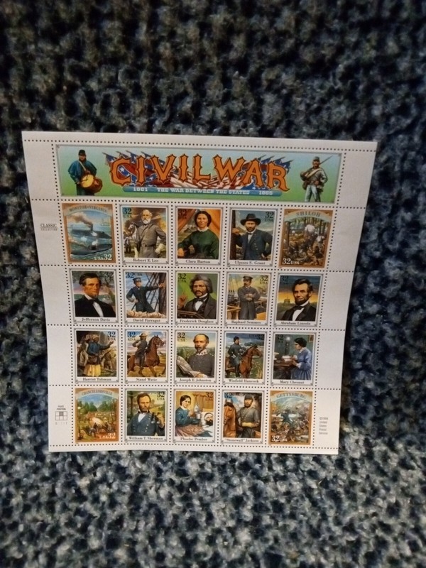 MINT NH OG 32 CENT CIVIL WAR STAMP SHEET CV 45.95