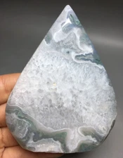215g NATURAL  moss agate  freeform QUARTZ CRYSTAL point  stone HEALING
