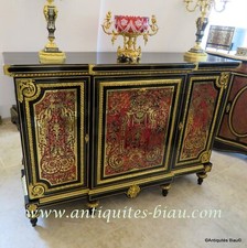 Impressive french credenza L XIV marquetry Boulle 19th Napoléon III period 3door