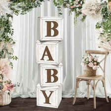 Baby Shower Boxes for Gender Reveal Party Gender Neutral Baby Shower Centerpi...