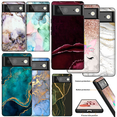 Silicone Case For Google Pixel 8A 7A 9 10 Pro XL 6A 5 Marble Printed Phone Cover