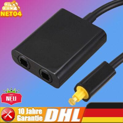 Digital Toslink Fiber Optical Audio Splitter Adapter 1 in 2 Out Kabel SPDIF DE