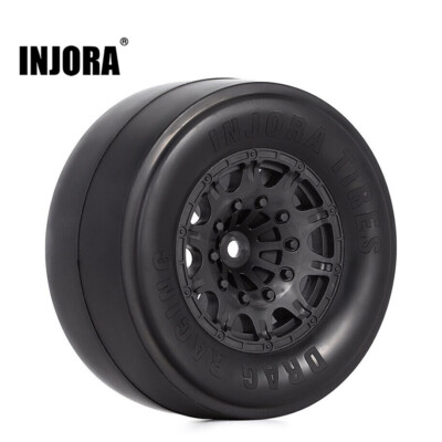 INJORA 2PCS 2.2''/3.0'' Rear Drag Racing Belted Wheels for Slash 2WD Losi 22S DR10