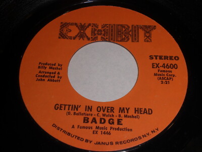 Badge - Gettin' In Over My Head / It's Straight Ahead 45